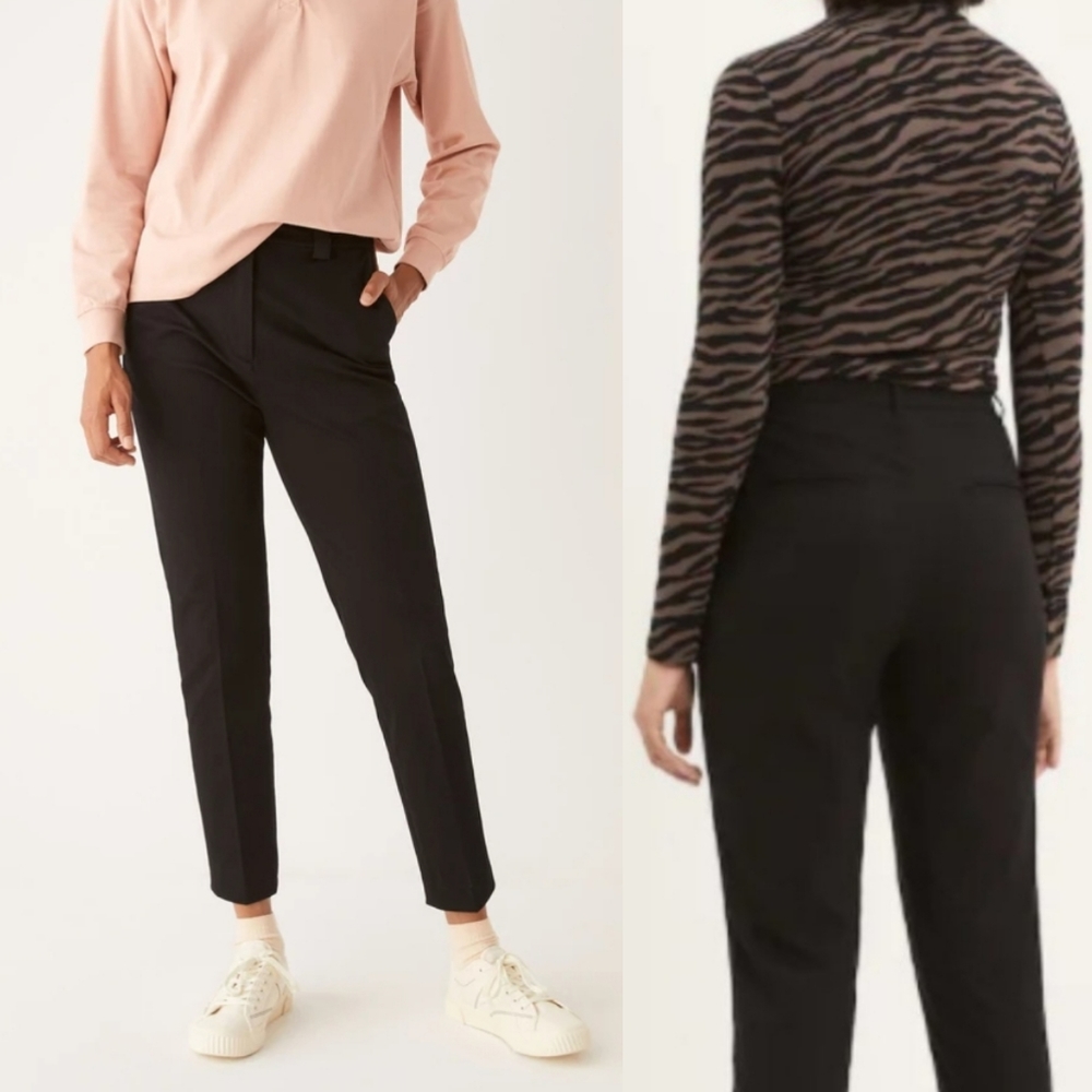 Frank & Oak Eleanor Slim Rolled Cuff Pants in Black 10